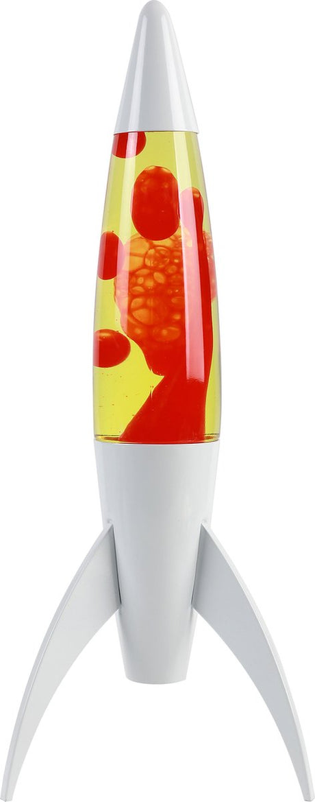 Lampa lawowa I-total - lampa lawowa - lampa nastrojowa - 45 x 20 cm - szkło aluminiowe - 25w - pomarańczowy płyn z czerwoną lawą - biała podstawa - xl2934