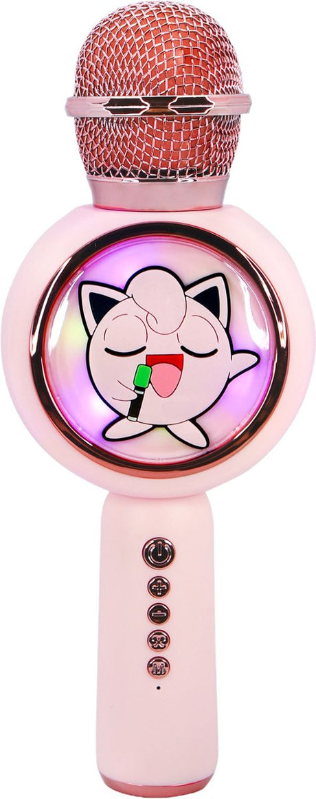 Otl technologies pokémon jigglypuff - draadloze karaoke microfoon voor kinderen - oplichtend led display - speaker - met stemeffecten