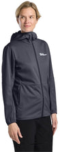 Damska kurtka softshell z kapturem Jack Wolfskin Feldberg w kolorze grafitowym