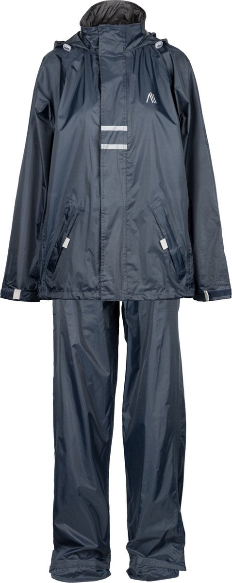 Ralka regenpak waterdicht ademend - kind - reflectie - marine - maat 176