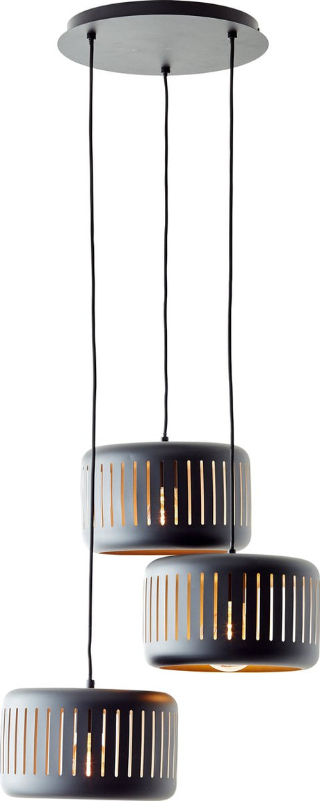 Genialna tyas - lampa wisząca - e27 max 3x60w - czarne złoto