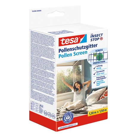 Tesa 1074290 — siatka przeciw owadom premium 2 w 1 na pyłki i muchy 1,3 m x 1,5 m | 1 szt