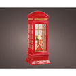 Lumineo led waterspinner telefooncel met kerstman op batterij 11x11x27cm<br>