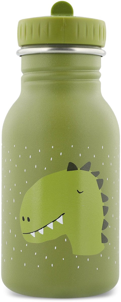 Butelka do picia Trixie - mr. dino - butelka na wodę dla dzieci ze stali nierdzewnej - 350ml - butelka szczelna - kolor zielony