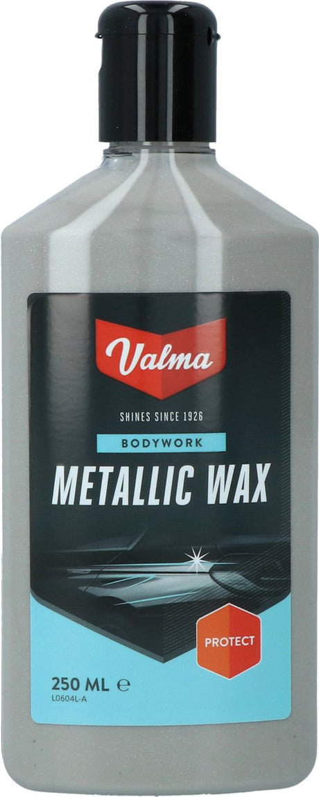 Wosk metaliczny Valma - chroni lakiery metaliczne - wzmacnia kolor - nadaje głęboki połysk - nie pozostawia smug - nabłyszcza i chroni w jednym prostym kroku - 250ml