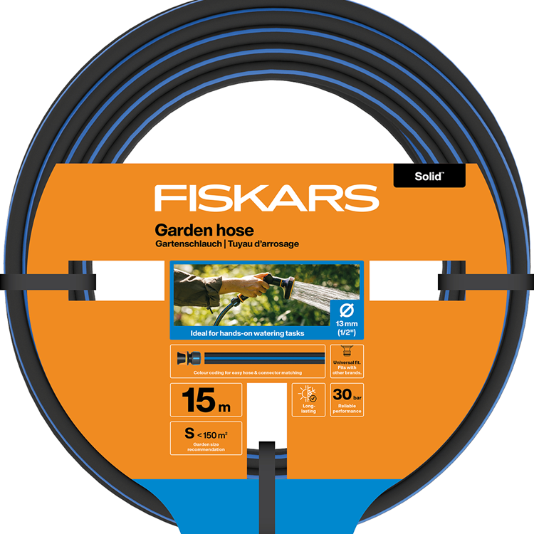 Fiskars 1074447 - wąż ogrodowy solidny 15m 13mm 1 2” | 1 szt.