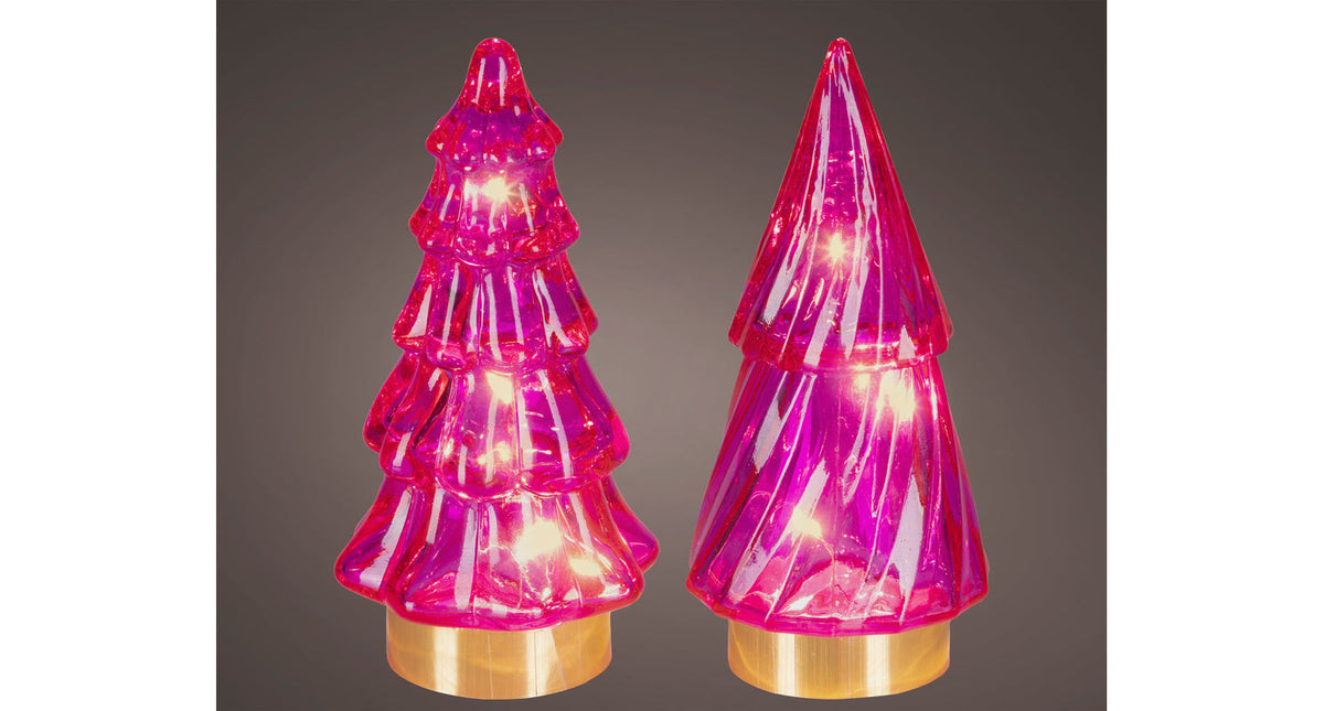 Micro led boom glas steady binnen 2ass roze warm wit d.6cm x h.12.8cm