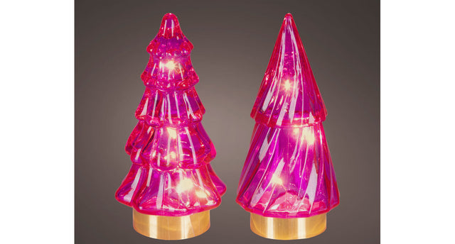 Micro led boom glas steady binnen 2ass roze warm wit d.6cm x h.12.8cm