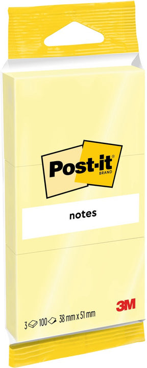 Post-it memoblok notes 6810 38x51mm canary yellow 3 stuks
