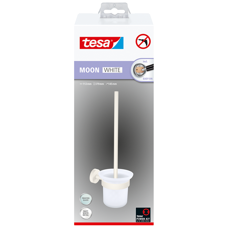 tesa 1073531 - szczotka do WC Moon White biała | 1 szt