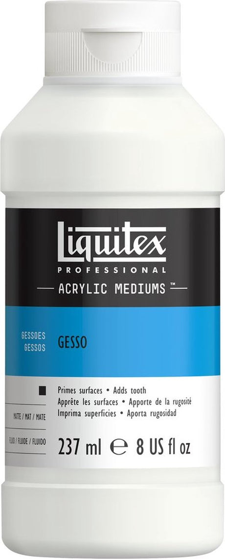 Liquitex 5308 profesjonalne gesso akrylowe 237ml – biel tytanowa, mat, podkład, baza akrylowa, wysokiej jakości baza - gesso białe
