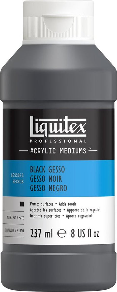 Liquitex 5320251 profesjonalny gesso czarny 237ml – baza akrylowa, czarny podkład, matowa, wysokiej jakości powierzchnia
