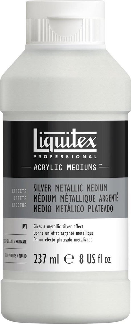 Liquitex metalik 8508 srebrny średni 237 ml – nośnik akrylowy z efektem srebra, odporny na światło, mieszalny - dodatek akrylowy