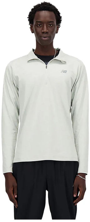New balance space dye 1 4 zip heren sporttrui - atletic grey s