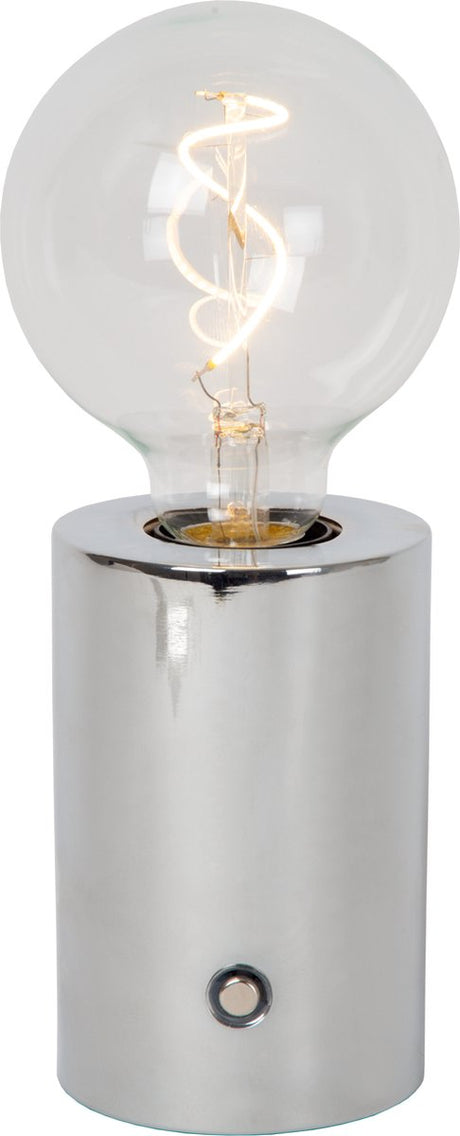 Lucide vivo - ładowalna lampa stołowa - akumulator - ø 8 cm - LED ściemnialna - E27 - 1x1W 2700K - chrom