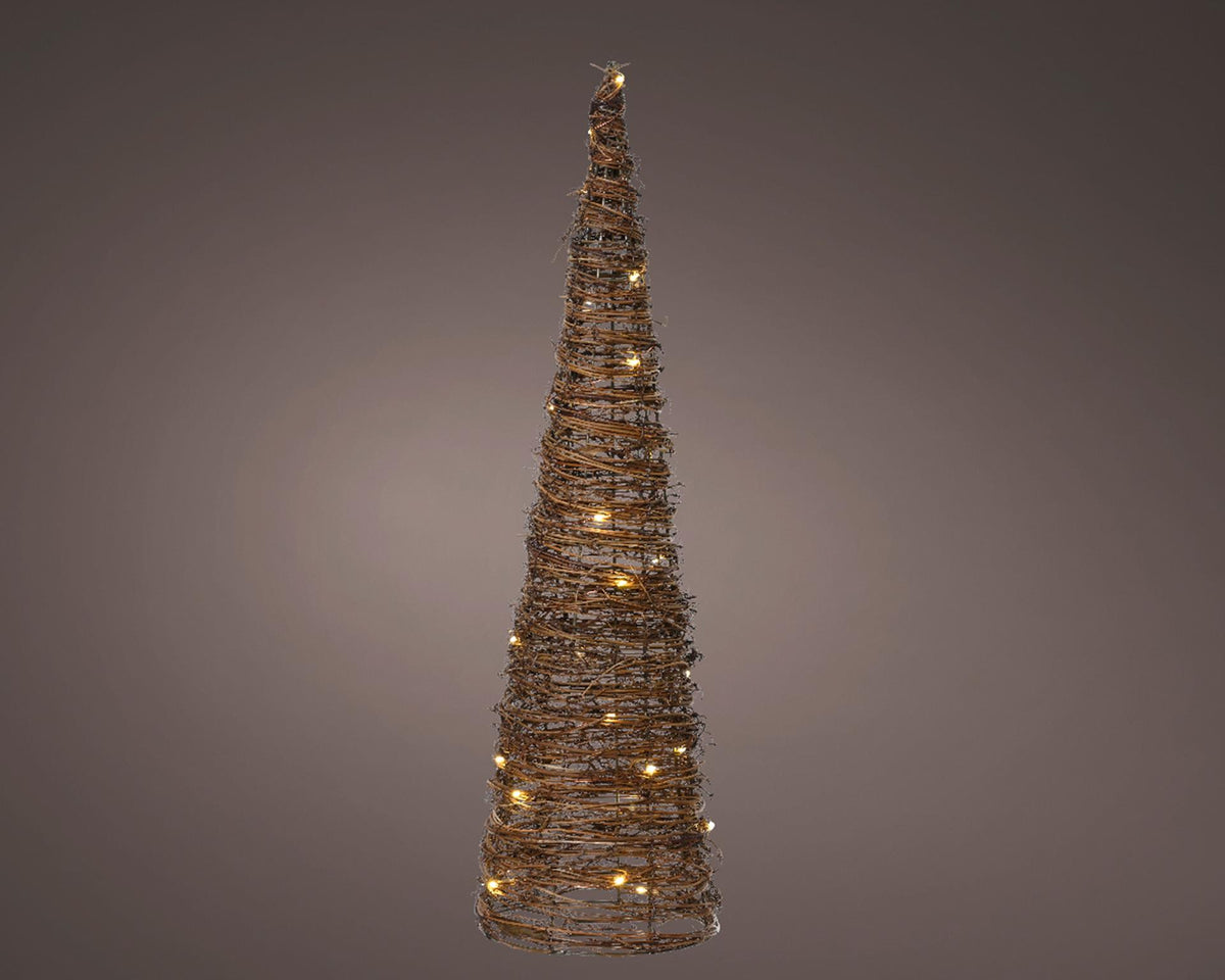 Lumineo micro LED cone 30 lampek na baterię z timerem śr.16x60cm brąz