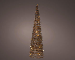 Lumineo micro LED cone 30 lampek na baterię z timerem śr.16x60cm brąz