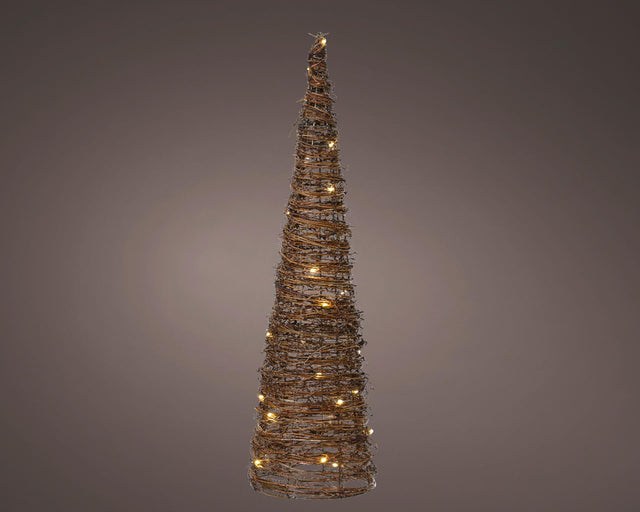 Lumineo micro LED cone 30 lampek na baterię z timerem śr.16x60cm brąz