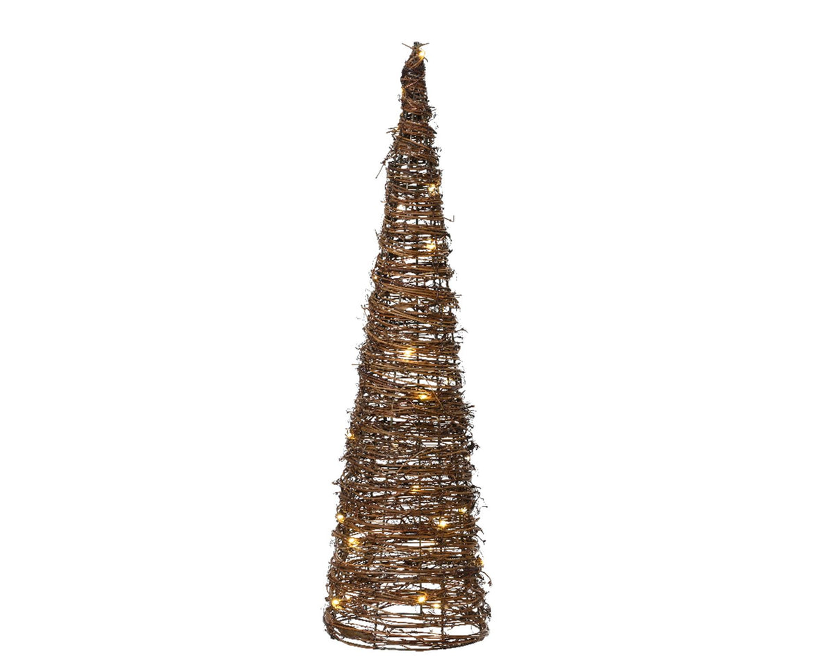 Lumineo micro LED cone 30 lampek na baterię z timerem śr.16x60cm brąz