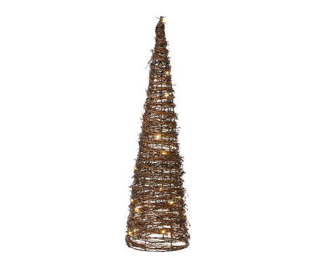 Lumineo micro LED cone 30 lampek na baterię z timerem śr.16x60cm brąz