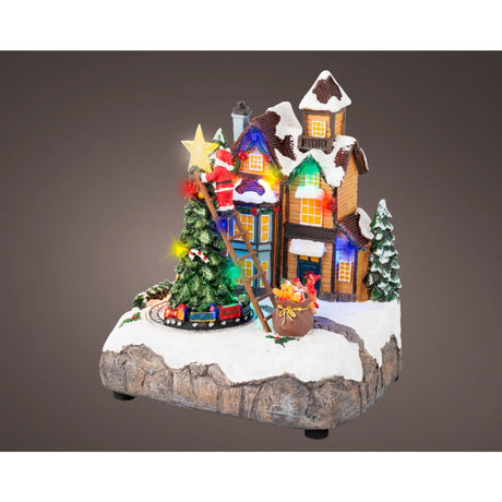 Lumineo Scena świąteczna Ozdoba choinkowa LED Polyresin 16x19x22cm