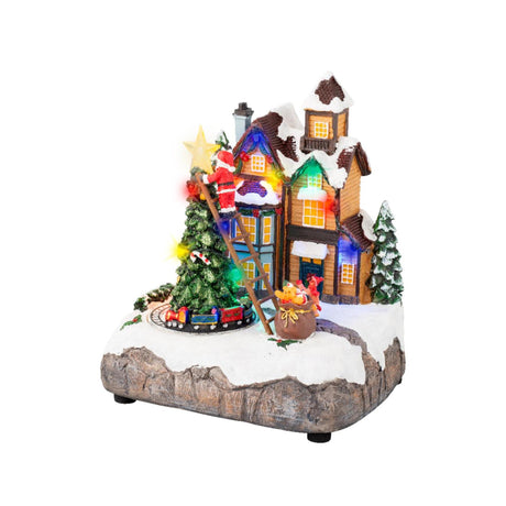 Lumineo Scena świąteczna Ozdoba choinkowa LED Polyresin 16x19x22cm