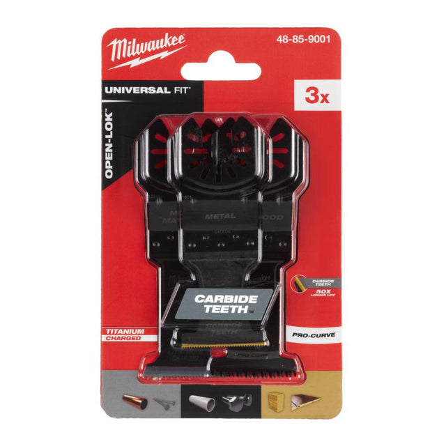 Milwaukee mt set van messen voor het snijden van meerdere materialen 3szt.