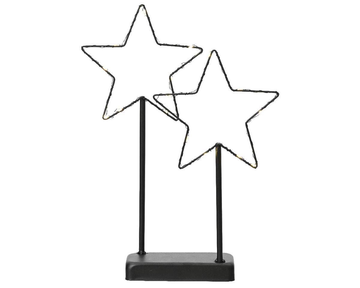 Lumineo micro LED gwiazda na stojaku 20 lampek na baterię z timerem 6x24x34cm