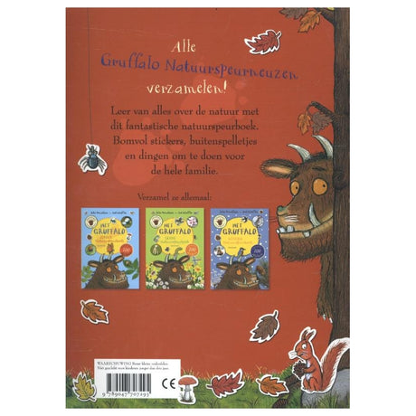 Centralna księga zawiera jesienną księgę poszukiwań przyrody Gruffalo. 5+