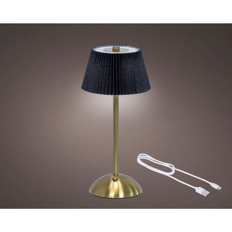 Lampa stołowa Lumineo z możliwością ładowania, dioda LED w kolorze czarnego złota, ø15xh30,5cm