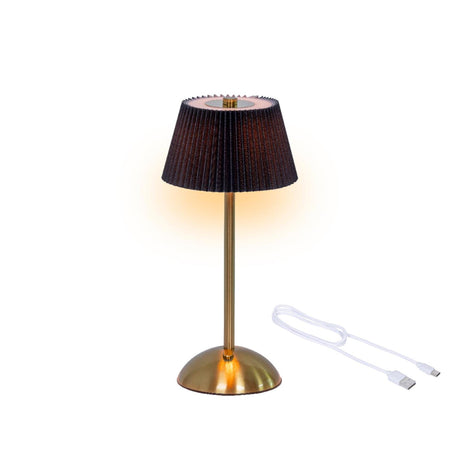 Lampa stołowa Lumineo z możliwością ładowania, dioda LED w kolorze czarnego złota, ø15xh30,5cm