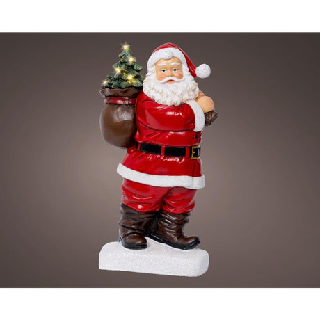Figurka Lumineo Święty Mikołaj LED z żywicy poliestrowej 9x19,5x31,5cm, ciepła biel