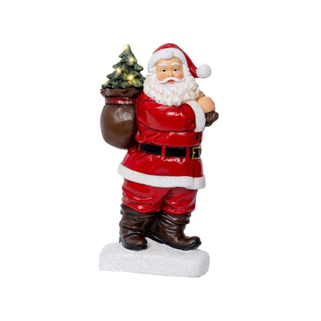 Figurka Lumineo Święty Mikołaj LED z żywicy poliestrowej 9x19,5x31,5cm, ciepła biel