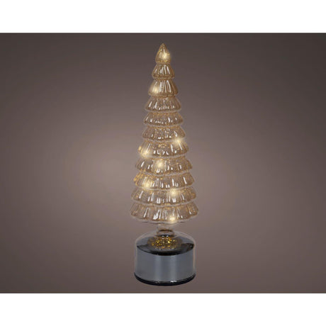 Lumineo Choinka LED szklana bursztynowa h34cm obrotowa