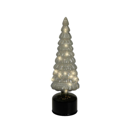 Lumineo Choinka LED szklana obrotowa ø10x34cm