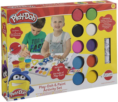 Zestaw do kolorowania i gliny Playdoh z farbą i 4 garnkami z gliną