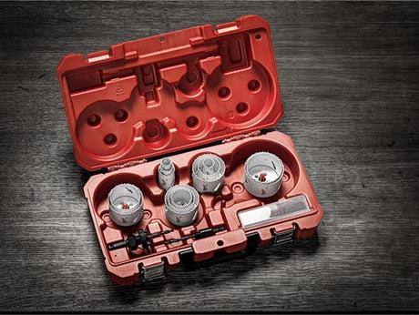 Zestaw bimetalowych otwornic Milwaukee, spycharka otworowa (17 szt.) - 49224102