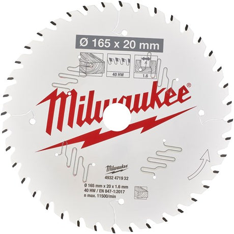 Akcesoria do piły tarczowej Milwaukee p w 165x20x1,6x40atb - 4932471932