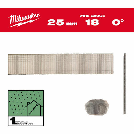 Akcesoria Milwaukee gwoździe sztyftowe 18g 25mm rc g sc1 | 5000 sztuk - 4932492551