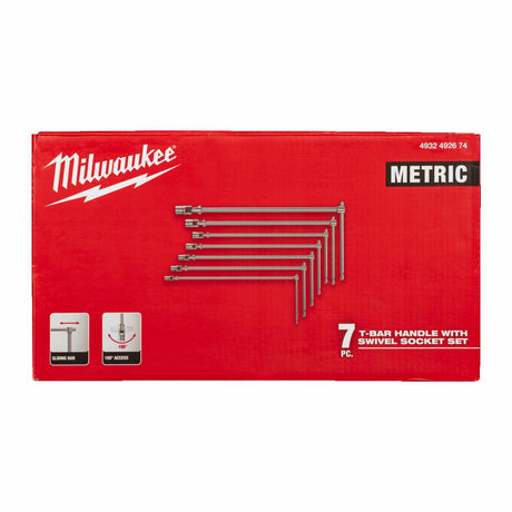 Zestaw kluczy T-T Milwaukee z głowicą skrętną (7 szt.) (8, 10, 11, 13, 14, 17, 19 mm) - 4932492674