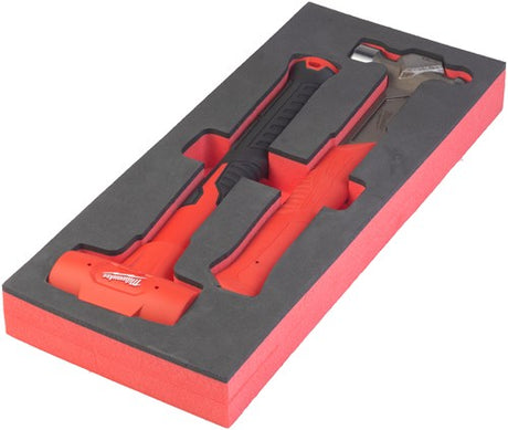Akcesoria Milwaukee do młotków z wkładką piankową: młotek z główką kulistą 450 g i młotek bezodrzutowy 790 g (2 sztuki) - 4932493254