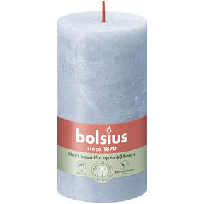 Bolsius rustiek stompkaars sky blue ø68x130 mm 60 uur (4 stuks)
