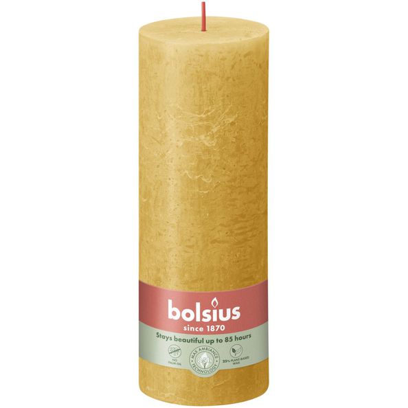 Bolsius rustykalna świeca okrągła miodowo-żółta ø68x190 mm 85 godzin (4 sztuki)