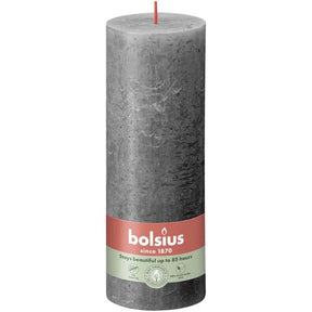 Bolsius rustykalna świeca okrągła burzowa szara ø68x190 mm 85 godzin (4 sztuki)