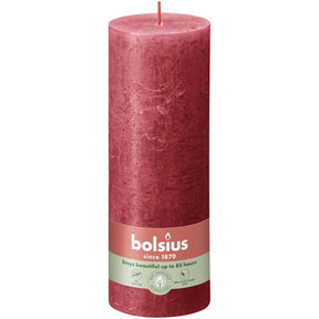 Bolsius rustiek stompkaars delicate red ø68x190 mm 85 uur (4 stuks)