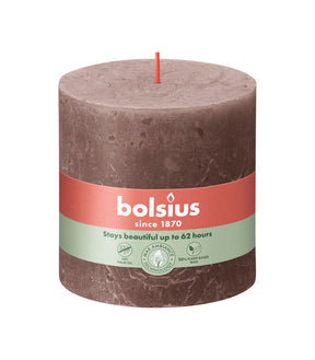 Bolsius rustykalna świeca okrągła rustykalna taupe ø100x100 mm 62 godziny (3 sztuki)