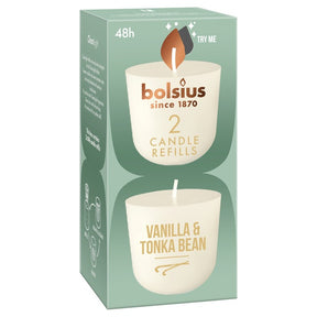 Bolsius cleanlight 2-pack vanilla tonka bean ø57x116 mm (6x 2 stuks)