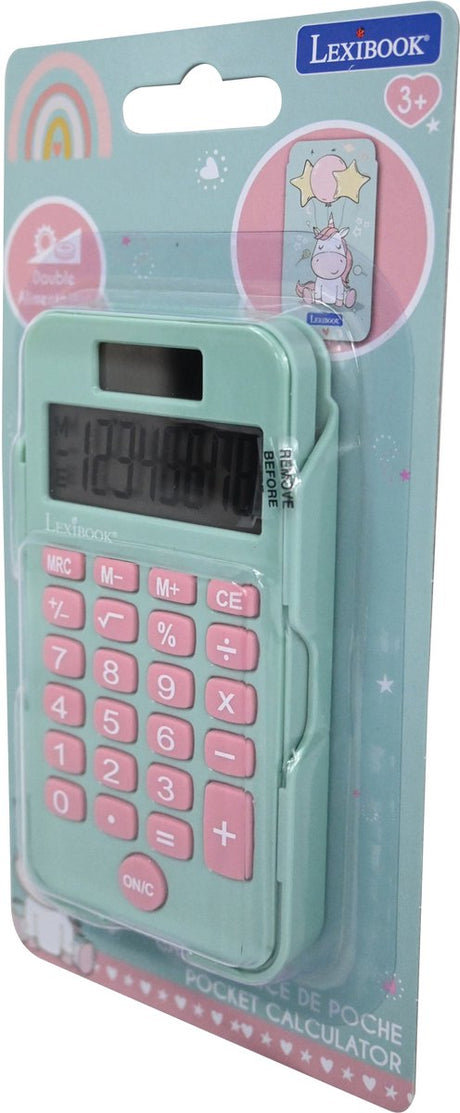 8-cyfrowy kalkulator kieszonkowy Lexibook Unicorn z etui ochronnym