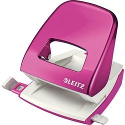 Dziurkacz 2-otworowy Leitz 5008 8cm metaliczny róż