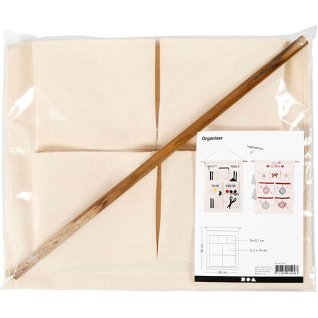 Firma Creativ https: www.cchobby.nl wiszący-organizator-wys.-46-cm-szer.34-cm-jasny-naturalny-1-częściowy